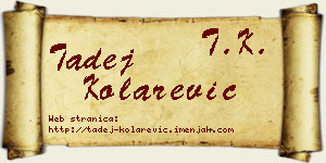 Tadej Kolarević vizit kartica
